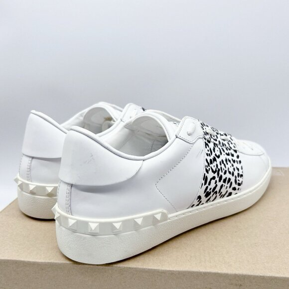 VALENTINO GARAVANI Rockstud Untitled Leopard Sneaker Men White Leather EU42 US 9 - Picture 6 of 15